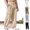 Summer Men's Workwear with Multiple Pockets Oversized Casual Pants Made of Loose Drawstring Leg Tied Pants Trousers Men’s