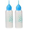 Sky-blue Hair Color Applicator Bottle with Comb Scale Design for Easy Hair Dyeing at Home 2 pcs