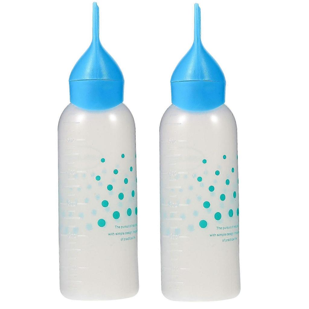Sky-blue Hair Color Applicator Bottle with Comb Scale Design for Easy Hair Dyeing at Home 2 pcs