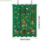1pc Merry Christmas Green Printed Waterproof Shower Curtain with 12 Hooks, Available in Multiple Sizes and Machine Washable