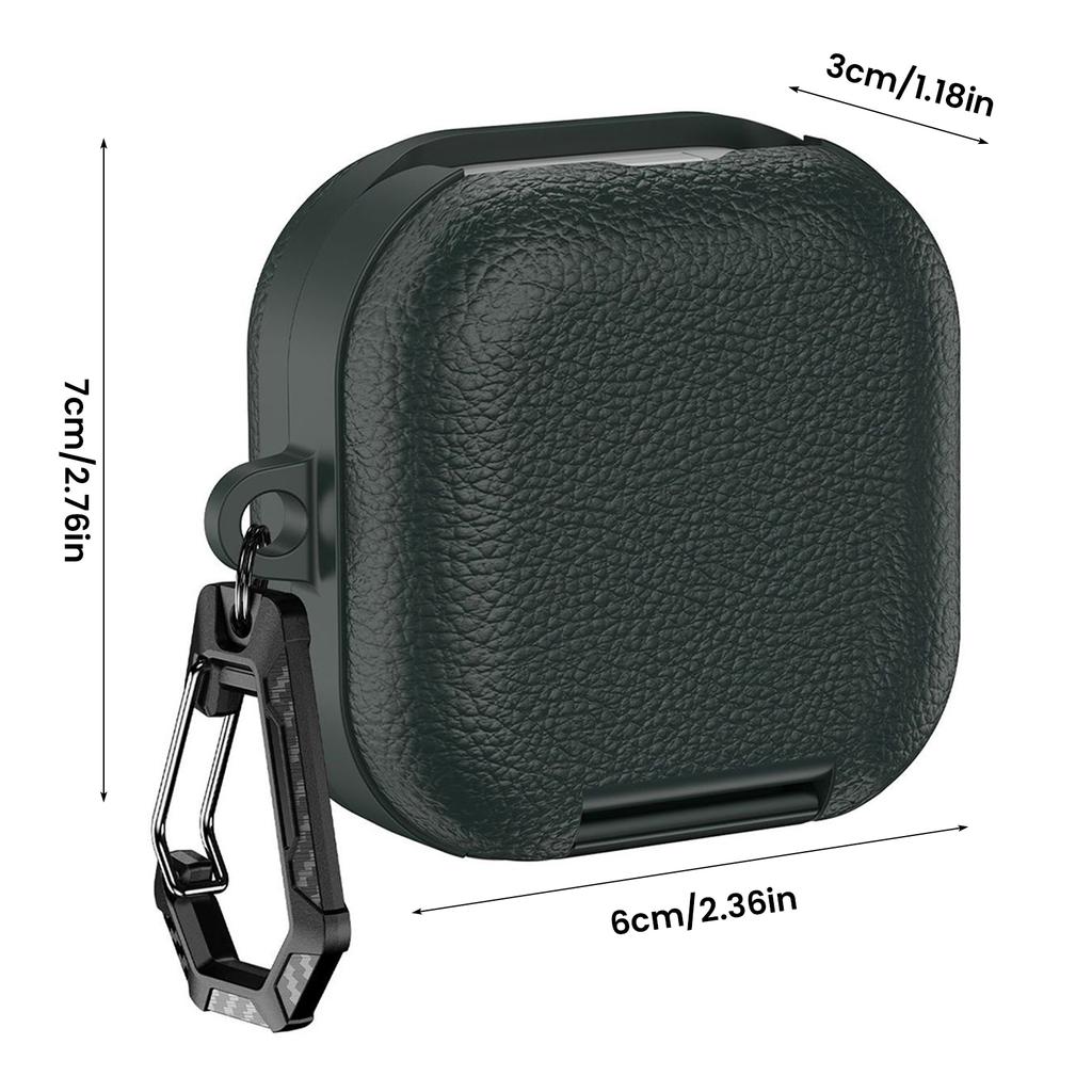 PU Leather Earphone Cover For Samsung Galaxy Buds 4/Buds4 Pro Soft TPU Protection Shockproof With Carabiner Phone Stand Cases