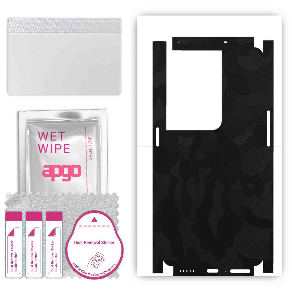 apgo Protective Skin Sticker for the Back+sides Compatible with Oppo Reno8 Pro+, Full Wrap Film, Foil, Vinyl - Pattern Black Camo