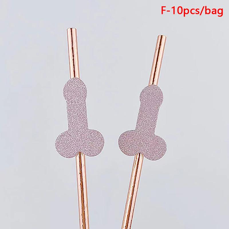 10Pcs Team Bride Rose Gold Straw For Wedding Decoration Drinking Paper Straws Tableware Bachelor Party Bridal Decor
