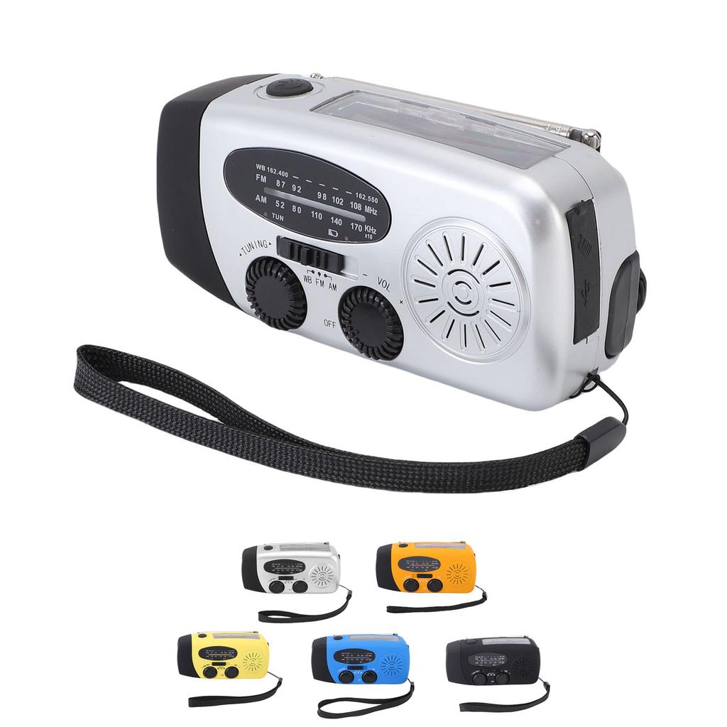 Solar Emergency Radio Hand Crank Portable NOAA Weather Radio with AM FM LED Lights SOS Alarm Cell Ph