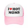 Individuelle Mode Ich Liebe Heiße Mütter Baseballkappe Damen Unisex Atmungsaktiv Truckerhut Sonnenschutz Snapback Kappen Mode