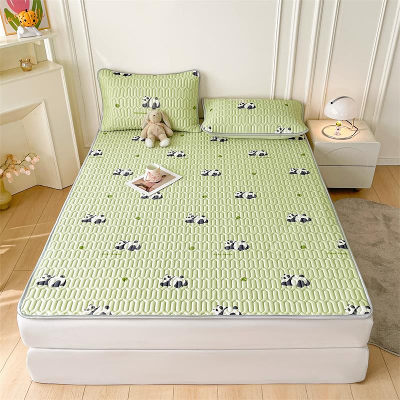 

New Panda Print 2/3 Pcs Summer 1* Cool Sleeping Pad+1/2 Pillowcase Set,Foldable And Washable, For Bedrooms And Guest Rooms 90x200cm 2 pcs set
