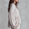 Vintage Women's Blouses Boho Casual Sweet Fungus Hem Puff Sleeve Pleated Loose Deep V-neck Long Sleeve Shirt Tops Women Clothing