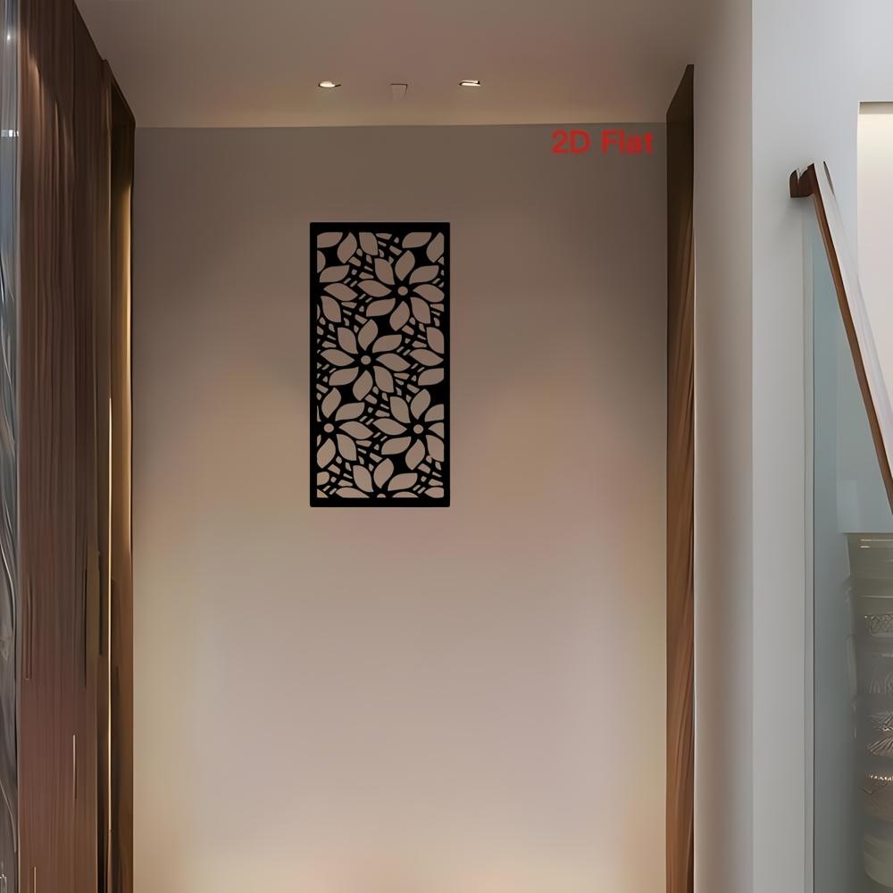 1pc Metal Wall Art Flower Pattern Elegant Home Decor Living Room Ornament Garden Decoration