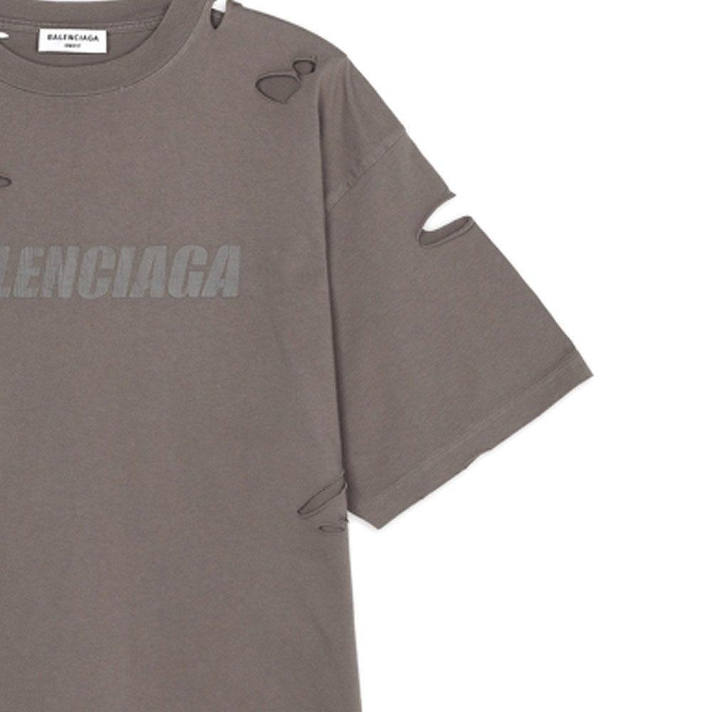 Balenciaga Opotřebované tričko s grafikou 'Taupe' 651795TKVB80718