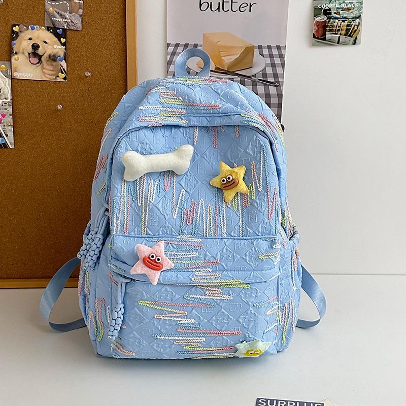 Korean version schoolbag high school girl high value cute sweet backpack junior high school student computer travel backpack