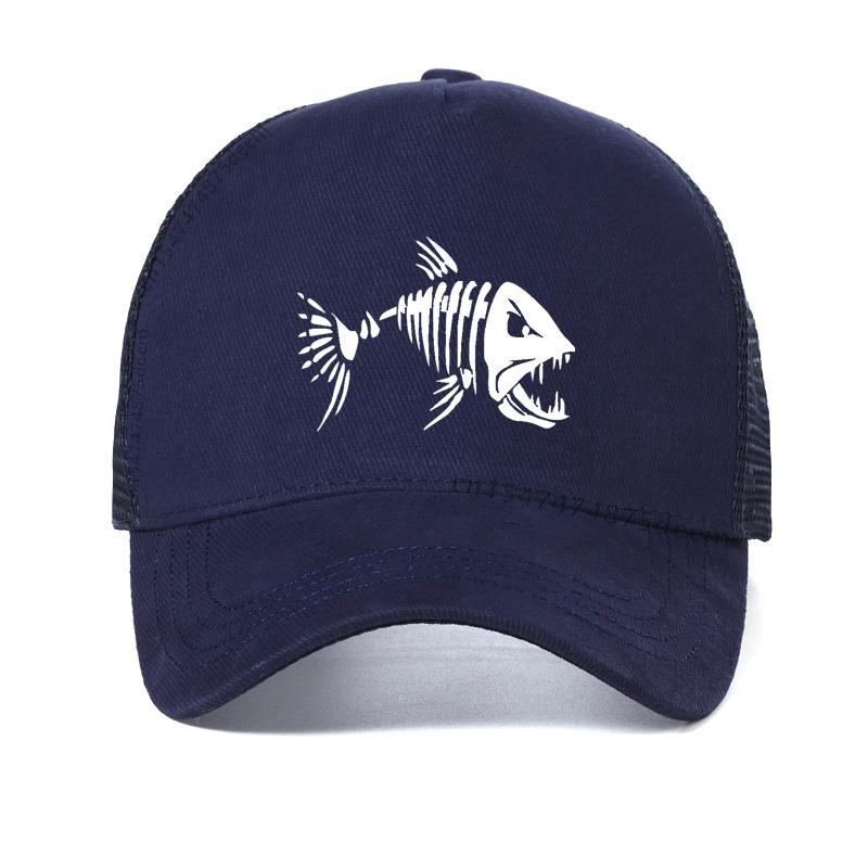Fishbone Trucker Cap Unisex Fishing Skeleton Fish Baseball Caps Summer outdoor hunting Mesh Breathable hats