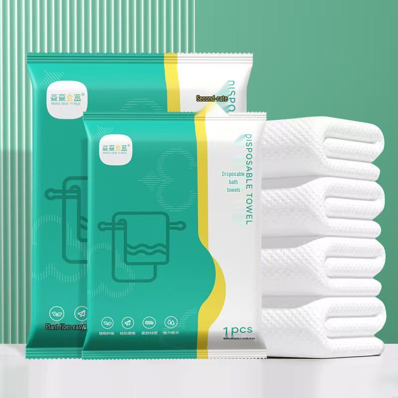 Individually Packaged Disposable Soft Cotton Bath Towel for Travel & Hotel Use