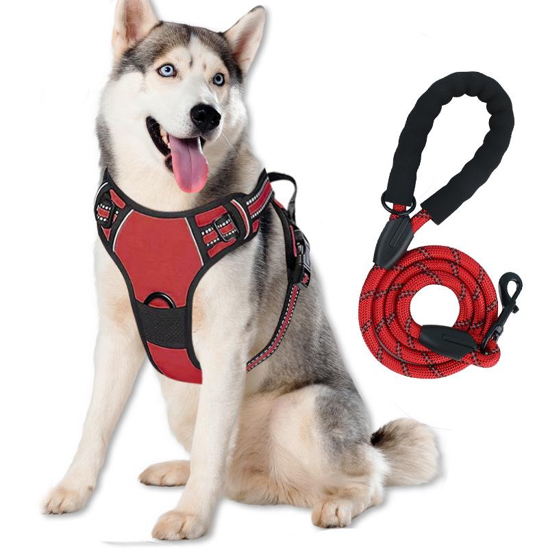 Pet Chest Back Explosion Proof Tank Top Reflective Dog Chest Back Large Dog Chest Back Traction Rope Set