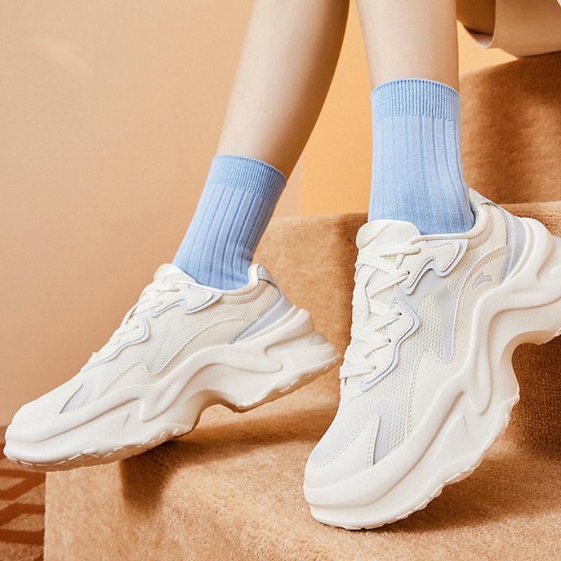 Anta Anti Slip Wear Resistant Low Top Casual Shoes Women's White Gray Sneakers 122438889-4