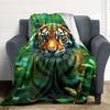 1pc Tiger Print Blanket Warm, Cozy, And Soft, Suitable for Sofas, Beds, Cars, And Office Use.Perfect for Camping And Travel, Making It a Great Gift Fo