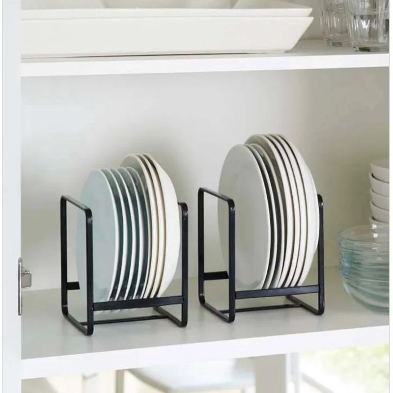 4/2/1pcs kitchen cabinet plate storage countertop dish rack drawer dinner plate partition drain rack layered storage rack