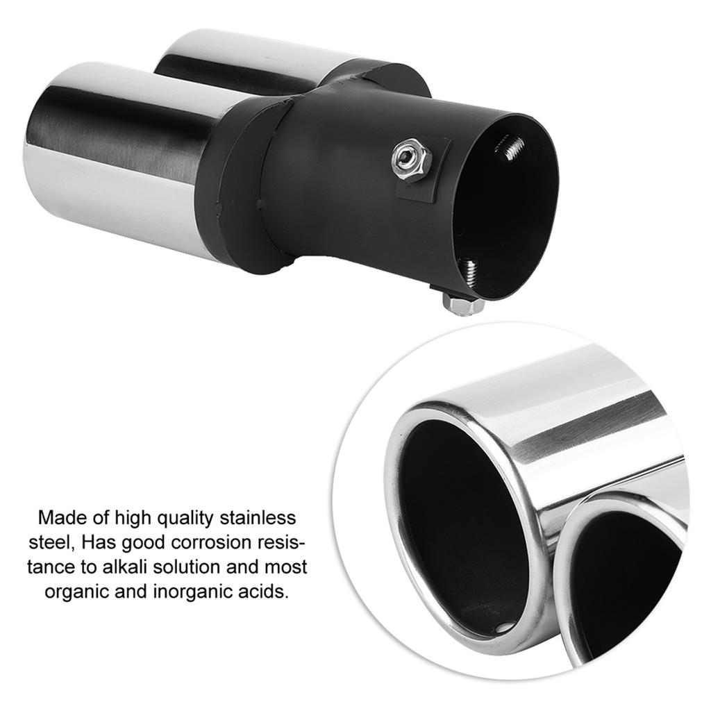 Stainless Steel Universal Car Modified Double Exhaust Pipe Rear Muffler Tip Tail Throat