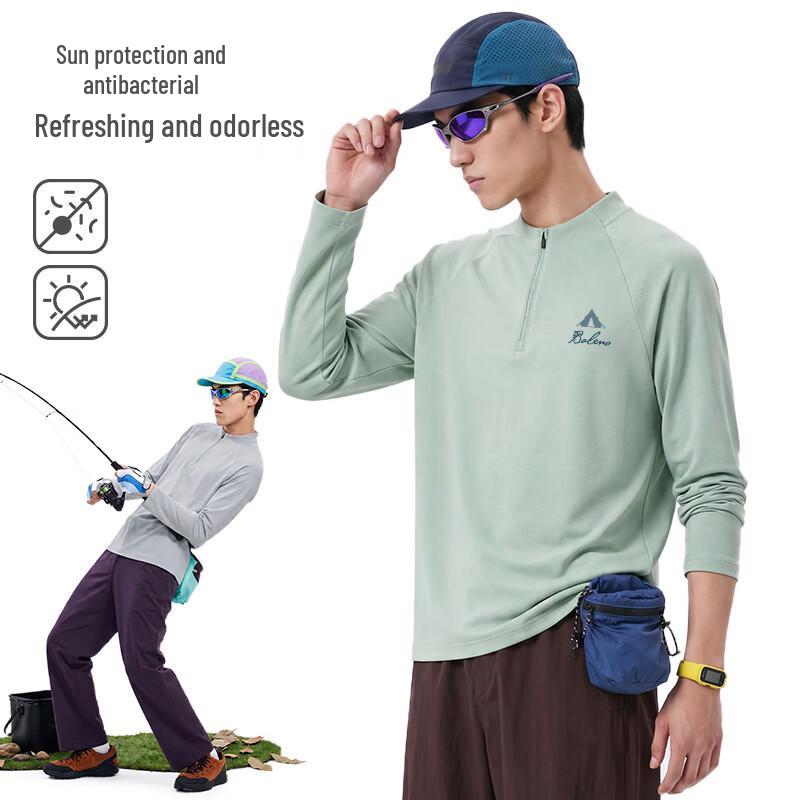 Baleno American Style Half-Zip Long Sleeve Sports Tee