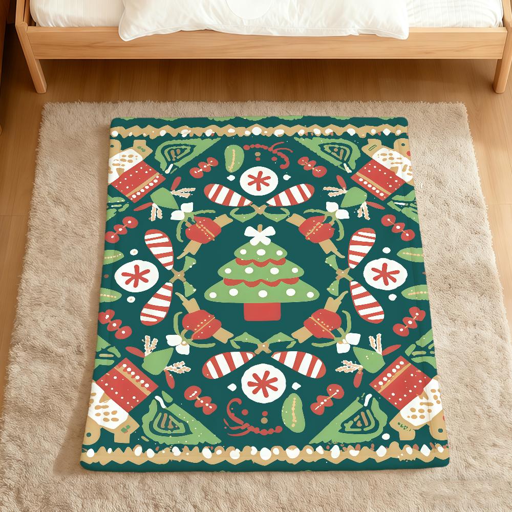 Christmas tree reindeer fashion art Flannel soft warm plush blanket sofa living room pet hogar bedroom gift home Car portable