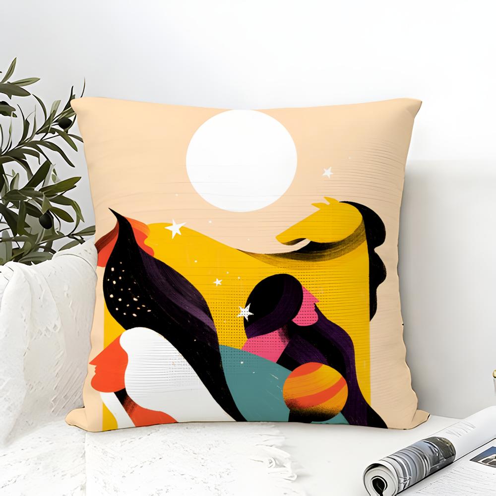 Color Illustrator W-Willian Santiago Art 3 Pillow Case Linen Pillow Case Sofa Home Decor Cushion Cover Cushion Cove