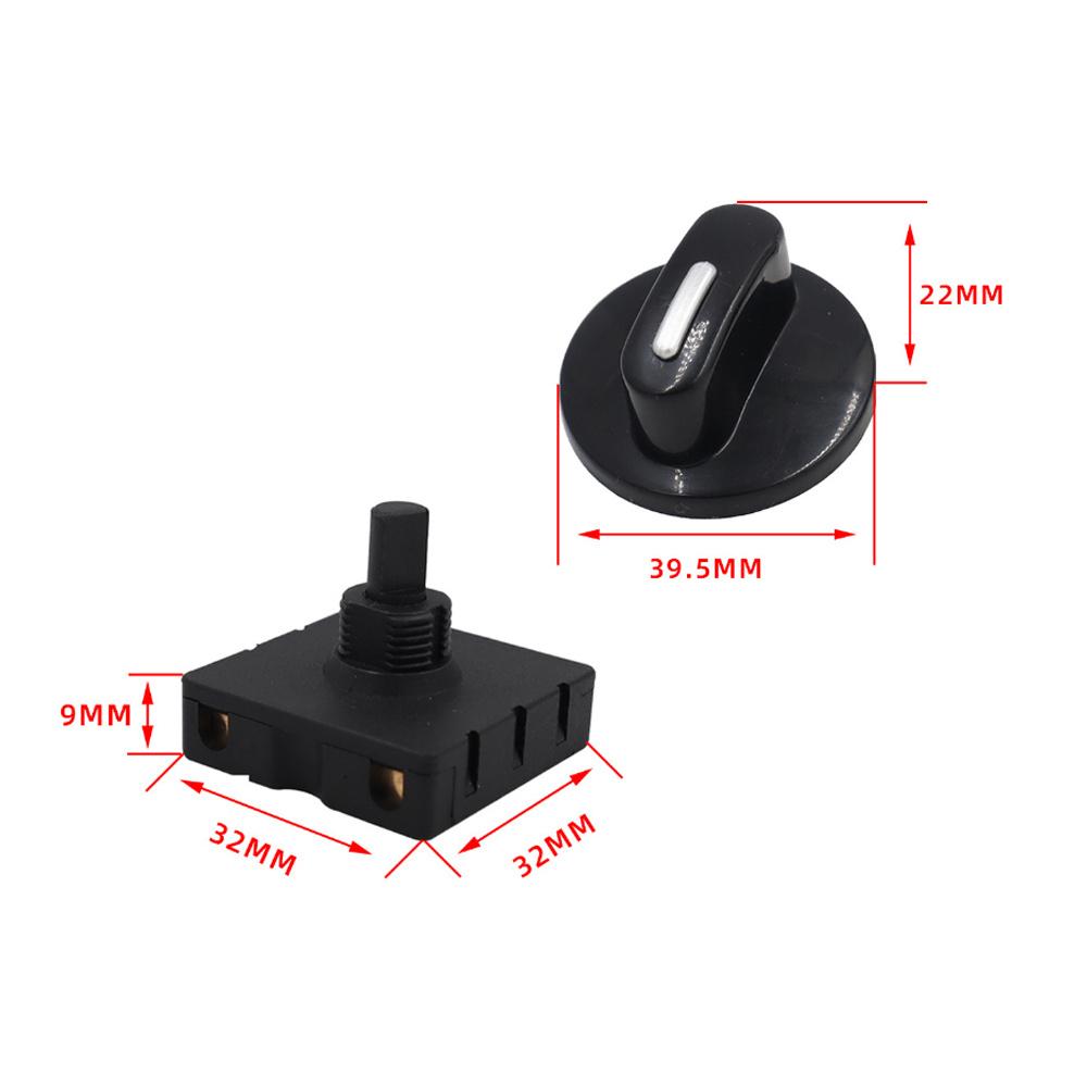 3-Speed 4-Position Rotary Switch Knob 10A~250V AC 10A Fan Heater Speed Selector