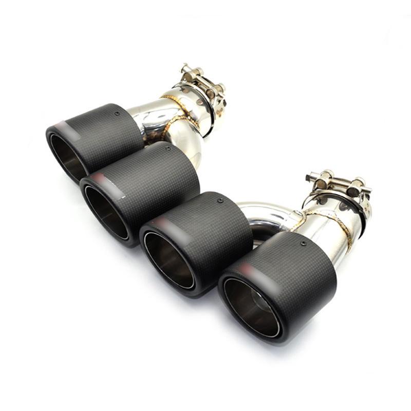 BMW 5 Series G30/G38 Quad Outlet Titanium Black Exhaust Tailpipe, MP Style, Large Square