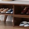 Nordic all solid wood shoe changing stool home door entry shoe rack simple bench can sit-type shoe cabinet and stool one