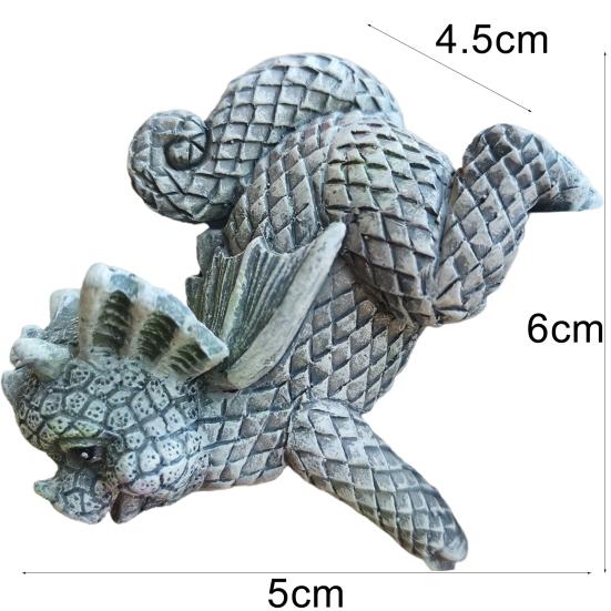 4Pcs/Set Mysticalls Garden Dragon Statue Resin Ornament Patio Lawn Garden Figurine for Home