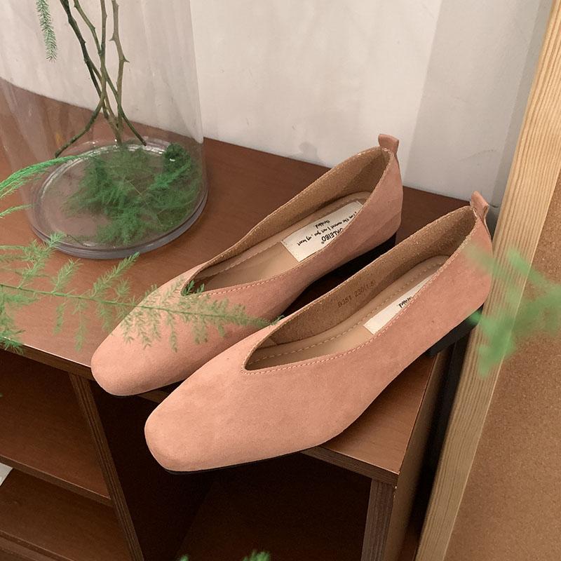 

Модные розовые модные женские балетки с квадратным носком, летняя весенняя женская обувь с неглубоким вырезом, балетки слипоны для женщин, новинка 2025 35 розовый