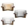 Ribbed Cake Display Bowl With Wooden Stand for Salad, Fruit and Dessert Serving during Shared Meals and Tea Tables