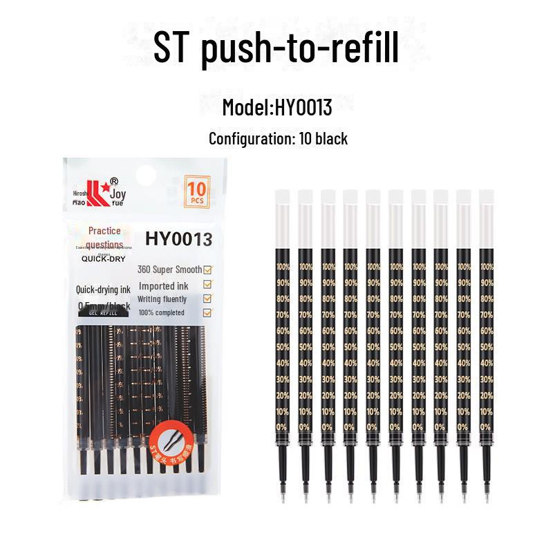 

Популярный быстросохнущий черный стержень для гелевой ручки 0,5 мм для студентов и преподавателей, большой емкости