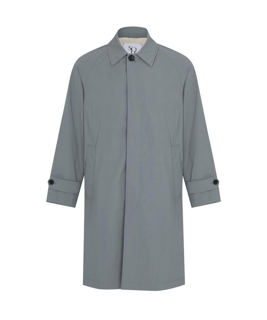 Solew Balmacaan Trench Coat_Grayish Blue