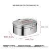 Stainless Steel Double-Layer Square Lunch Box
