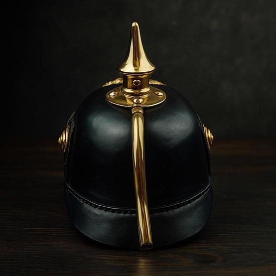 Brass Leather Prussian Pickelhaube Helmet Handcrafted German Imperial Style Gifting Item