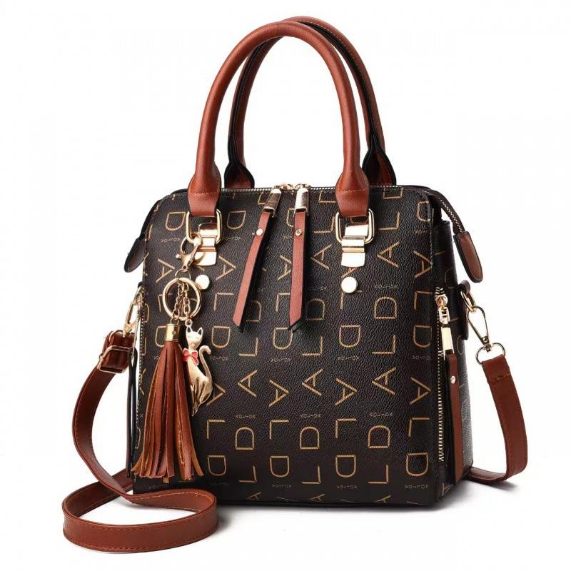 

Taizhou women s bag printed handbag women s bag letter pattern Korean version PU soft leather women s shoulder oblique span bag bags 24*13*23*12