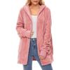 New Style Warm Women's Double-sided Plush Hooded Cardigan with Drawstring Pockets and Windproof Jacket