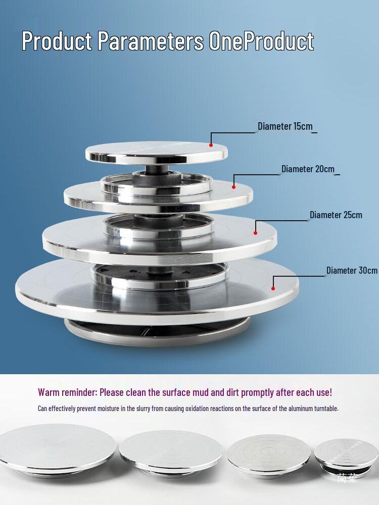 Children's Double-Sided Aluminum Alloy Pottery Turntable for Clay Sculpture Tools