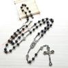 85AD Rosary Beads Long Necklace with Jesus Christ Crucifix for Cross Catholic Prayer Pendant Party Gift for Men Women