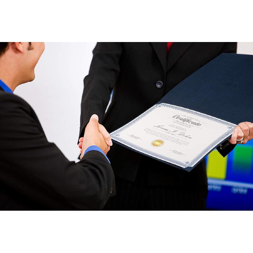 Certificate Paper 8.5 x 11 Inches, 100-Pack Diploma Paper, Letter Size, Blank, Blue Borders