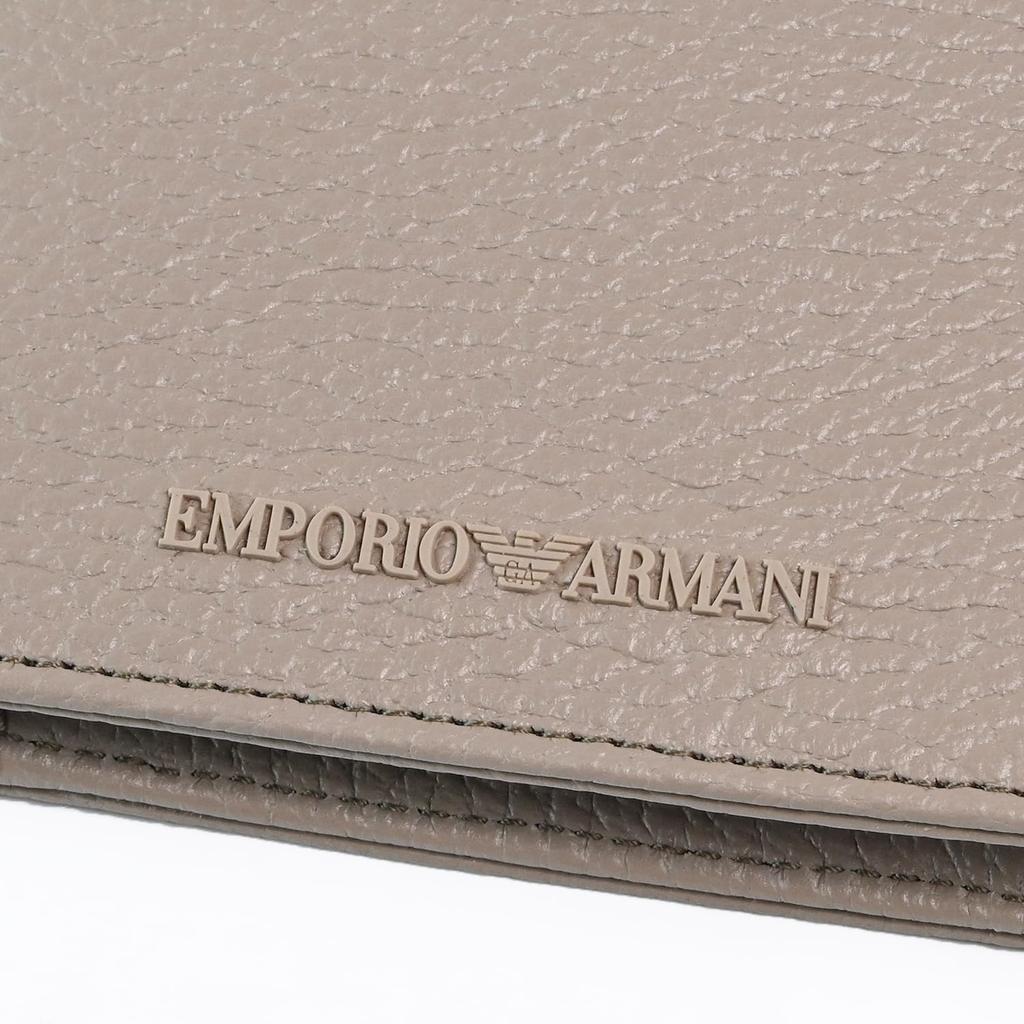 Emporio Armani Leather Wallet with Eagle Logo and Coin Colors U6168 Men's Bi-fold Purse, Spring/Summer 2025, Greige, Y4R167, Y068E, [Used]