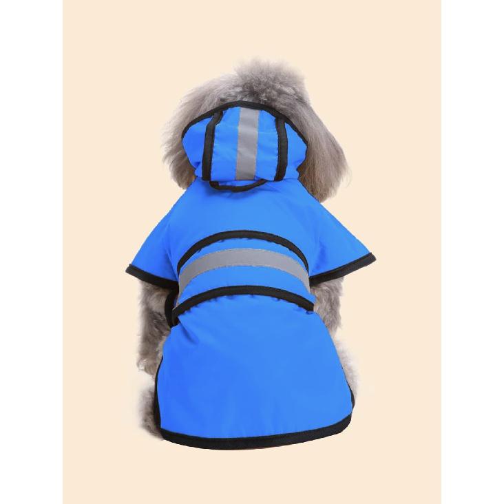 

Плащ для собак, маленькая собака, щенок бишона, дождевик для домашних животных, светоотражающая одежда для собак, плащ, пончо L синий