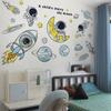 DIY Space Astronaut Wall Decal Boys' Room Wall Decal Decorative Children's Room Cosmic Sky Background Wall Art Wallpaper