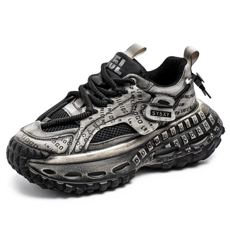 

Кроссовки Four Seasons с толстой подошвой, дышащий, удобный верх, нескользящая, износостойкая подошва, оригинальная обувь, мужская повседневная спортивная обувь 39 чёрный