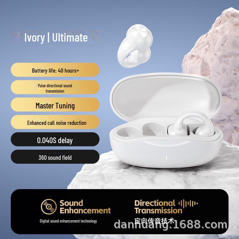 Neutral J01 Clip-On Wireless Bluetooth Earphones: Comfortable Non-In-Ear Design, Extended Wear, Super Long Battery Life