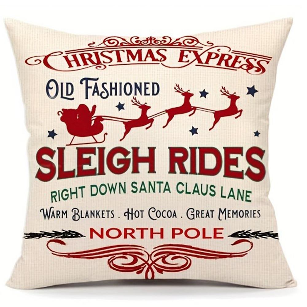 Christmas Decoration Pillowcase Zipper Opening and Closing Living Room Sofa Cushion Cover Room Home Decoration New Year Gift