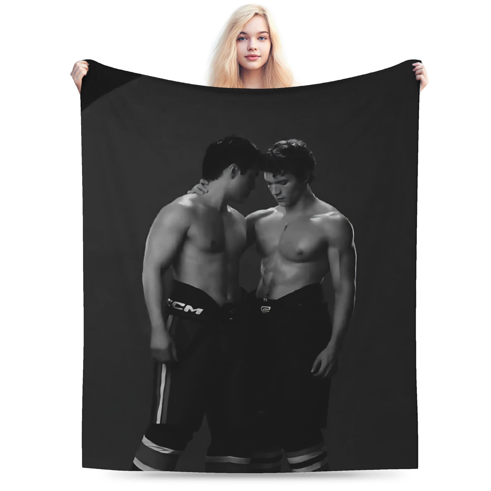 

Heated Rivalry Humorous Blanket Soft Velvet Healing Gift Hollander and Ilya Rozanov Throw Blankets Bedding Throws 75cmx90cm