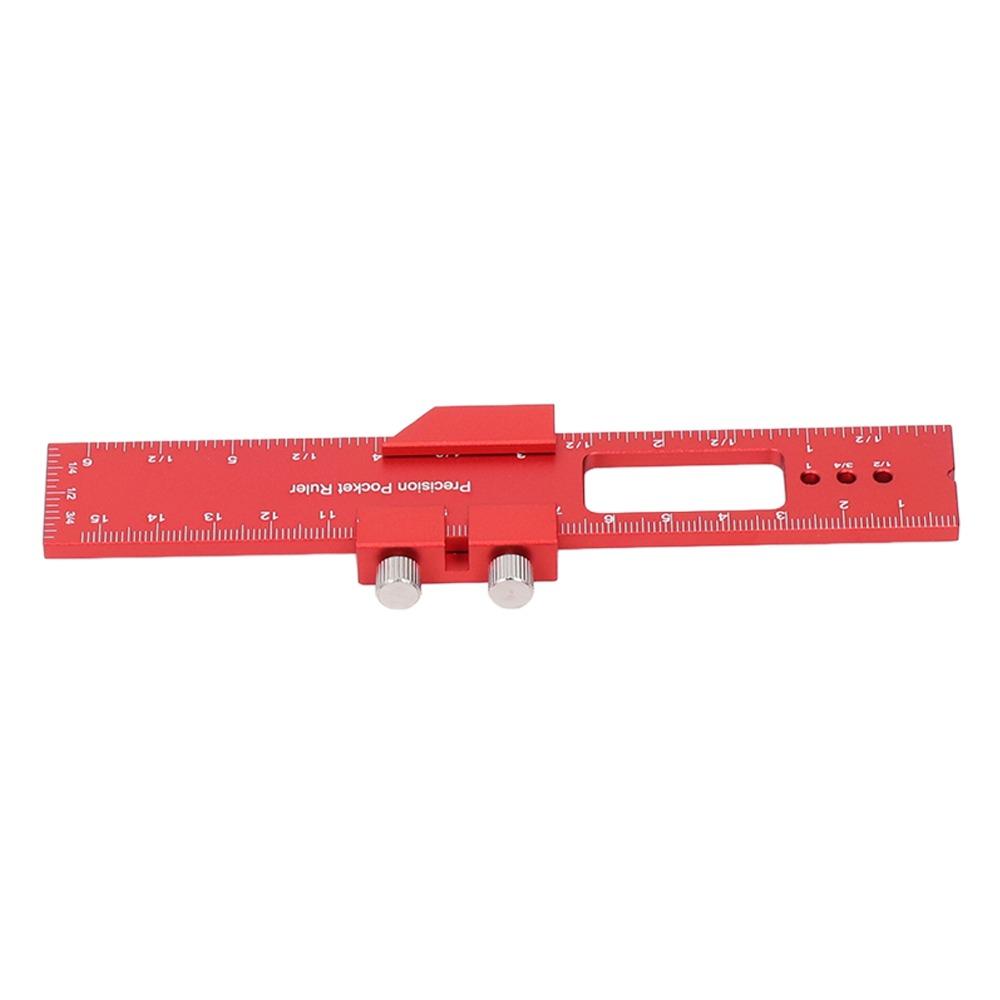 Clear Scales Woodworking Ruler 6 Inch T Type Scribing Ruler Adjustable Sliding Stop Ruler  Marking