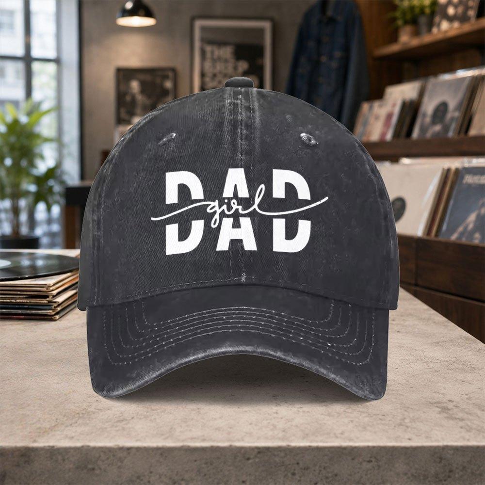 DAD Girl DAD Washed Vintage Adjustable Baseball Cap Unisex Casual Hat for Unisex Women Outdoor Daily Wear Gift