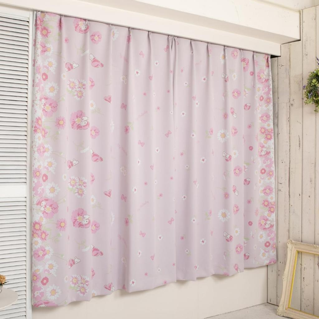 Sanrio My Melody Premium Blackout Curtains of Made in 100cm x Light Character (Set 2), Japan, 135cm, 99.99% Blocking, Washable, Design, SS-11-202-31