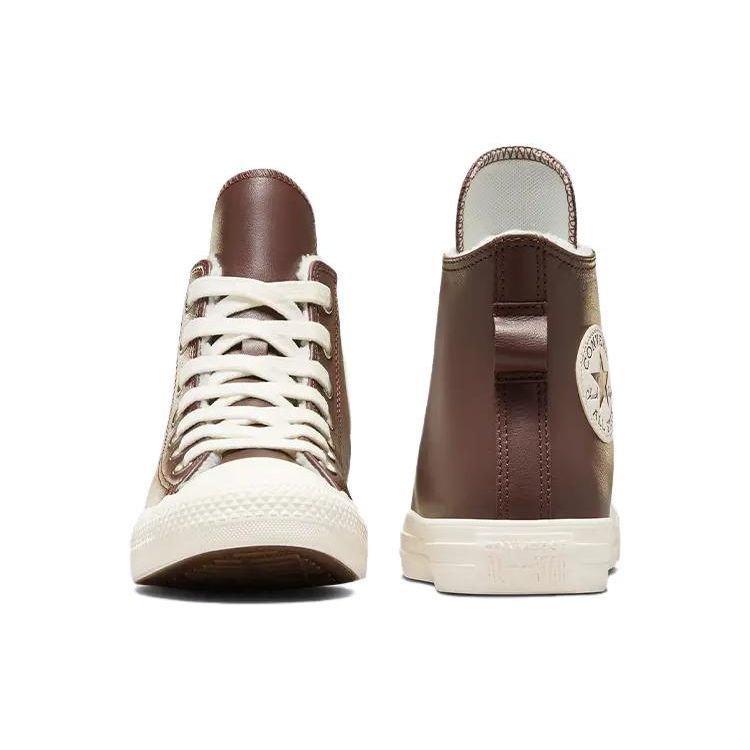 Converse Chuck Taylor All Star Kožené Vysoké S Faux Fur Podšívkou - Eternal Earth Brown Dámské Tenisky Egret A07946C